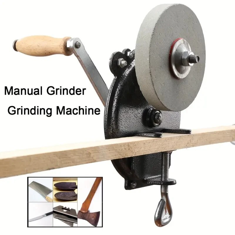 Knife Sharpener Hand-cranking Grinding Machine Sharpener Tool For Kitchen Knife Garden Tool Sharpener 6 Inches DIY Polishing Machine Tool Grinder — view 6