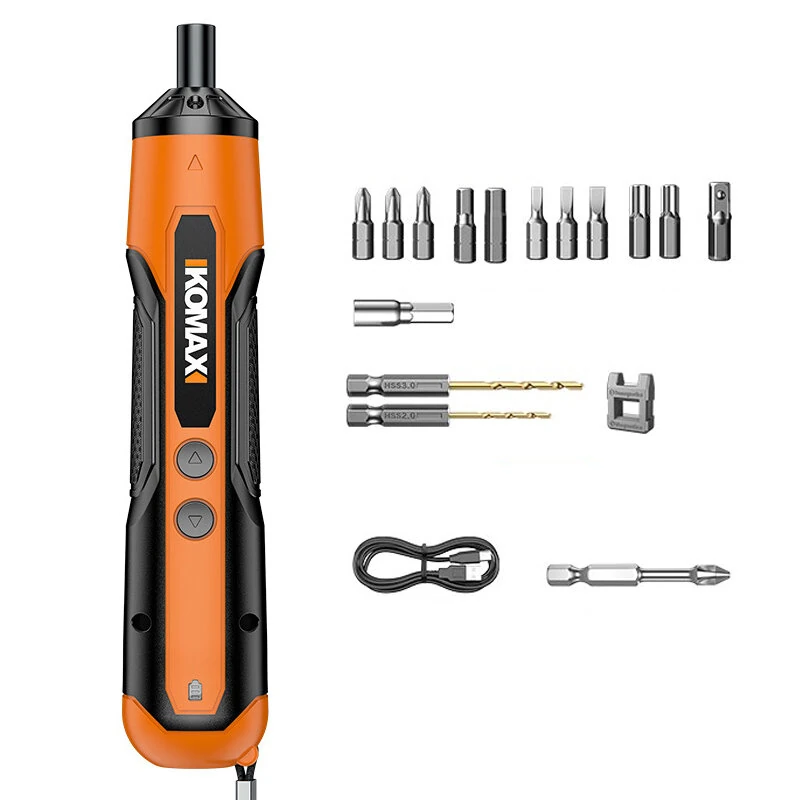 KOMAX V6 Electric Screwdriver Set 1300mAh Battery Type-C Magnetic Chuck LED Light Anti-slip Handle High Torque Power Tool DIY Repair Portable Rechargeable Screwdriver