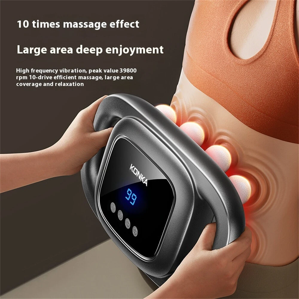 KONKA 10-Head Professional Fascia Gun 99 Gear Adjustable Intensity High-Frequency Vibration Body Massage Gun Back and Waist Massager — view 7