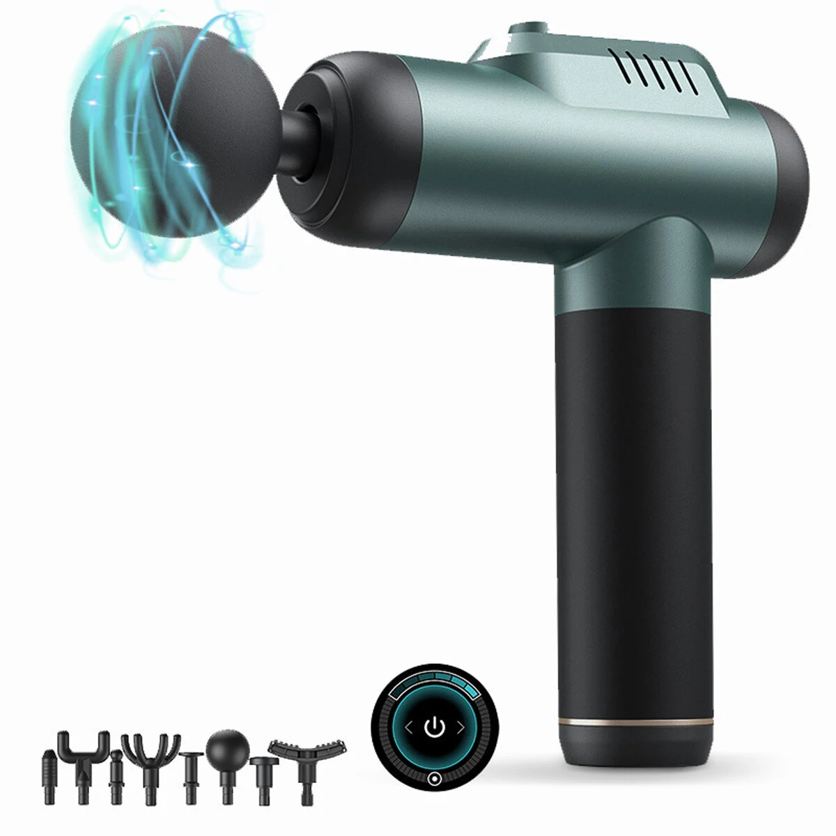 KONKA A1-8D Massage Guns Deep Tissue Percussion Muscle Massager 6 Gear Adjustable Type-C Rechargeable Power Display with 8 Heads — view 2