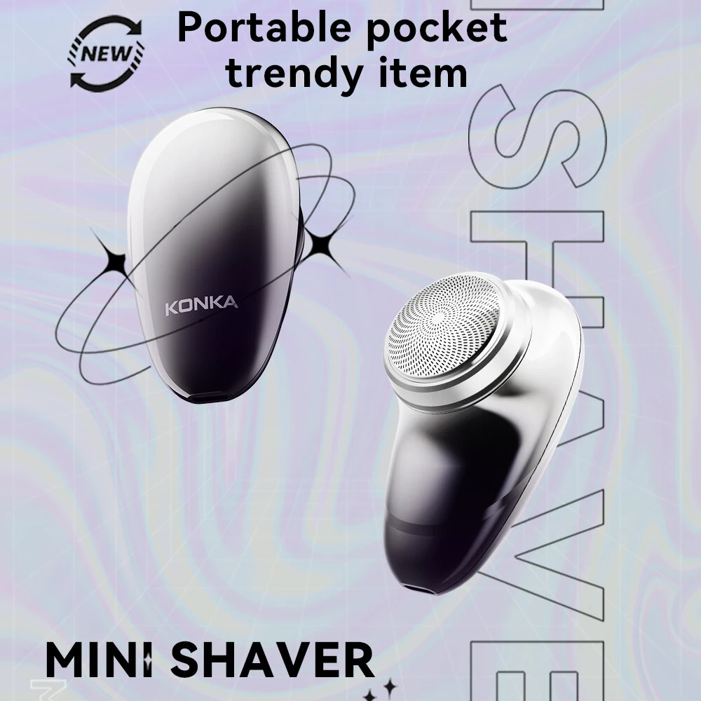 KONKA Mini Shaver Men's Electric Shaver Travel Portable Smart Type C Rechargeable Beard Shaver 5200 RPM High-speed Motor — view 4