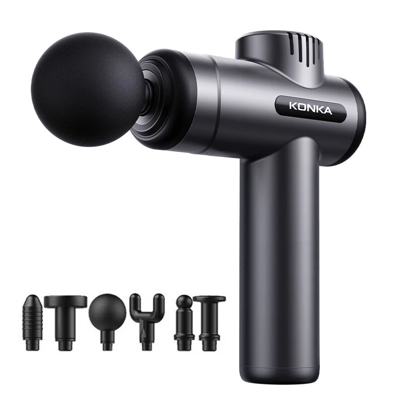 KONKA V19 Fascia Gun 6 Speeds Adjustable 6 Massage Heads Massager Gun Relieve Fatigue Muscle Relaxation 1200mAh — KONKA