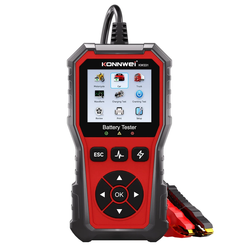 KONNWEI KW331 6V 12V 24V Automotive Lead-Acid Battery Tester Vehicle Battery Tester Analyzer — KONNWEI