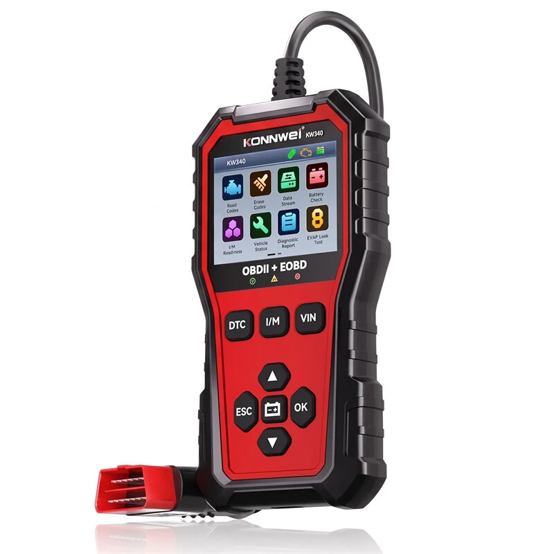 KONNWEi KW340 Car CAN OBD2 EOBD Diagnostic Tool Engine Battery Test Read Fault Code Clear Real-Time Data O2 Inspection Tool — view 11
