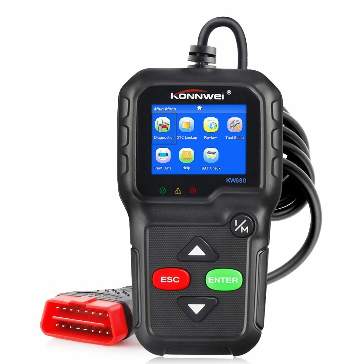 KONNWEI KW680 OBD2 Code Reader Universal Car Diagnostic Scanner Tool Full OBDII EOBD Function — KONNWEI