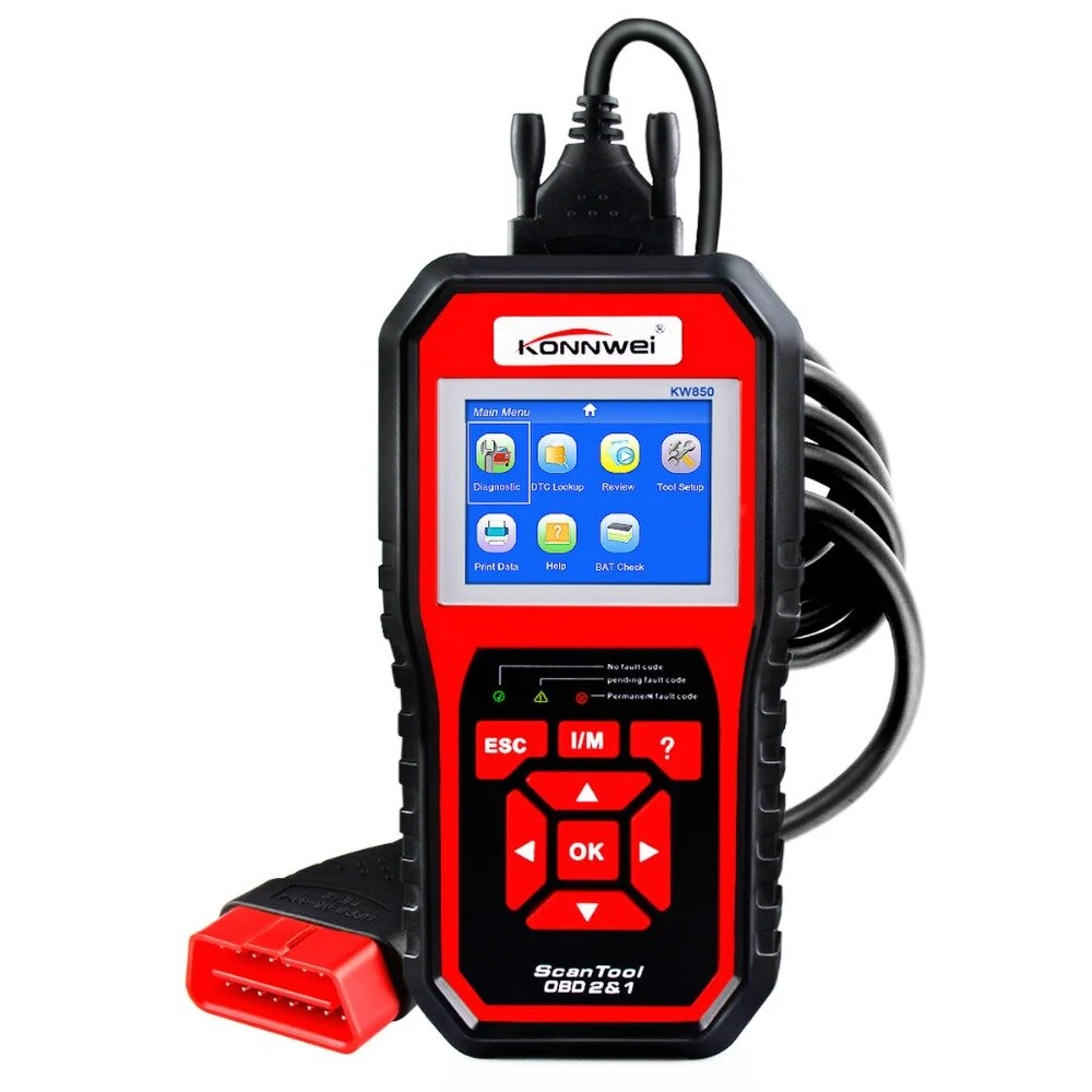 KONNWEI KW850 OBD2 Car Scan Diagnostic Tool EOBD Scanner Engine Fault Code Reader Multi-languages — KONNWEI