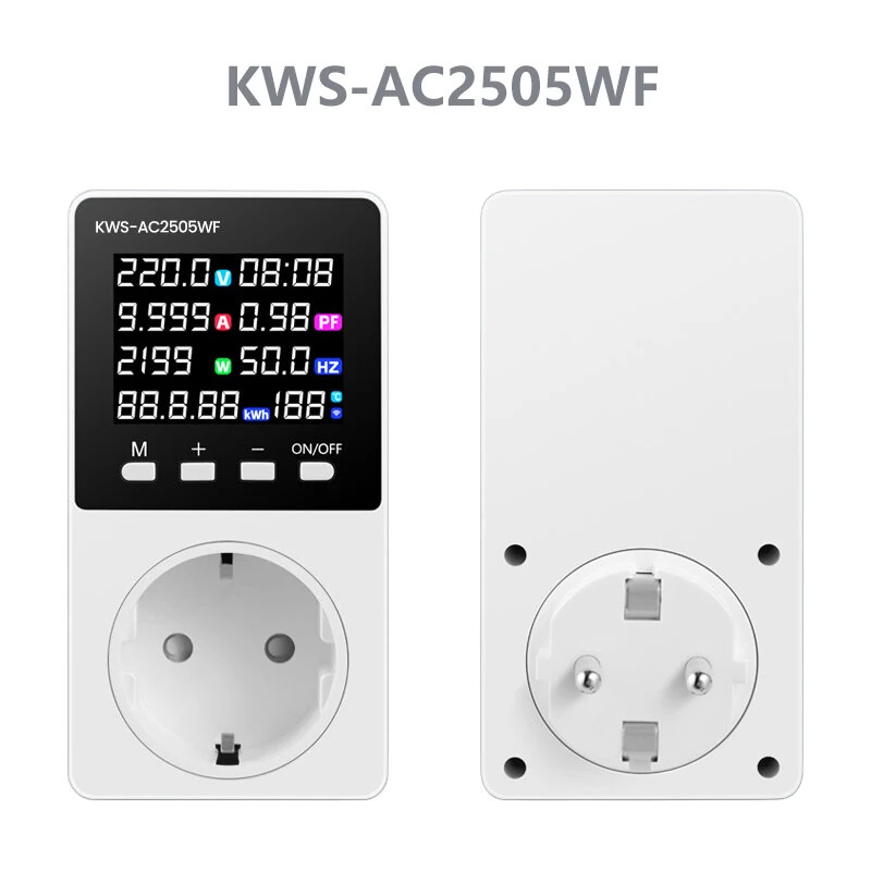 KOWSI KWS-AC2505WF KWS-AC2505 Smart Power Meter Socket AC 85-290V 16A 3500W WiFi Energy Monitor Plug With APP Control Voltage Current Power Display EU Plug — view 2