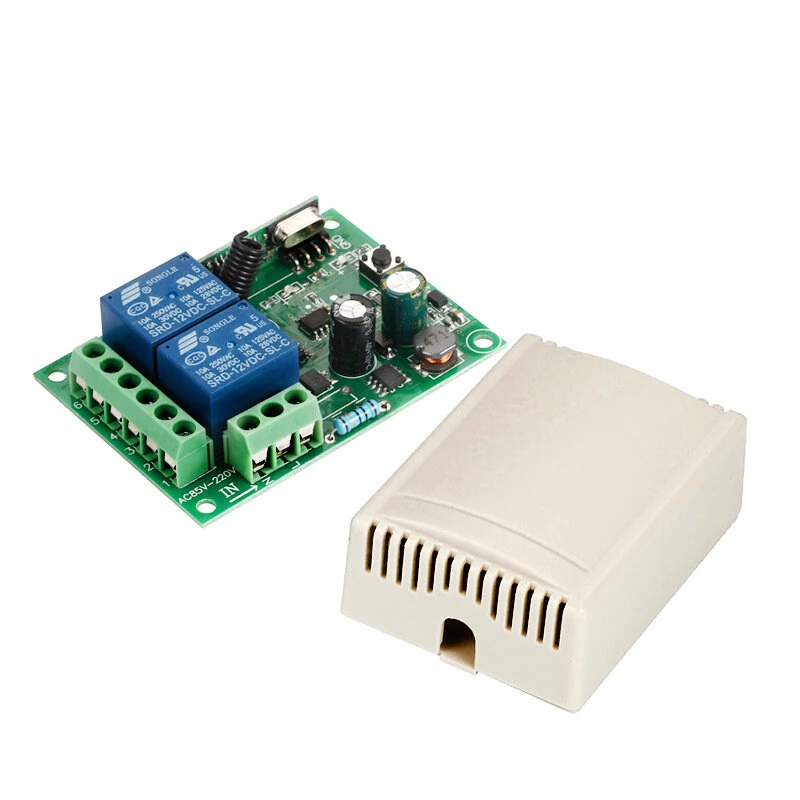 KR2202 433MHz AC 85-250V 2CH RF Remote Control Switch Controller + RF Relay Receiver For Light Garage Door Opener — KR2202