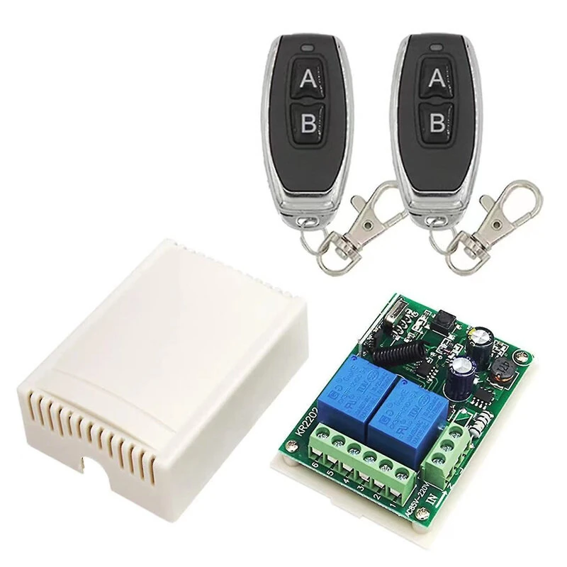 KR2202 433MHz AC 85-250V 2CH RF Remote Control Switch Controller + RF Relay Receiver For Light Garage Door Opener — view 4