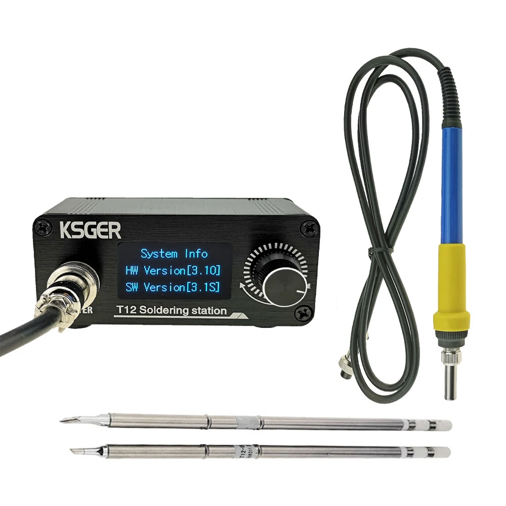 KSGER Mini STM32 V3.1S OLED T12 Soldering Iron Station DIY Plastic 907 9501 Handle Electric Tools Quick Heating T12 Iron Tips 8s Tins