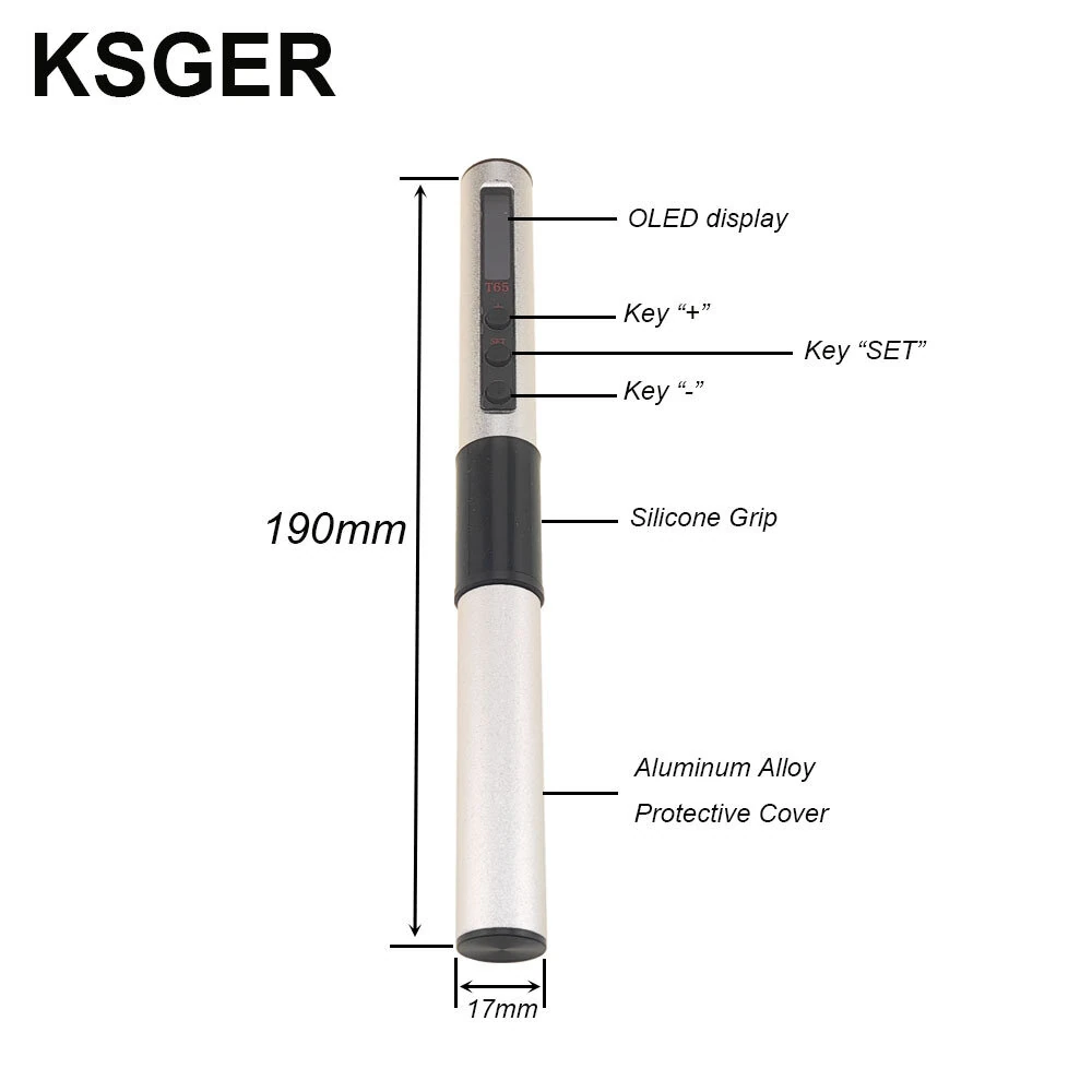 KSGER Mini T65 Soldering Iron Portable Repair DIY Tool OLED Screen 65W DC 9-20V Ceramic Heating Core Constant Temperature — view 2