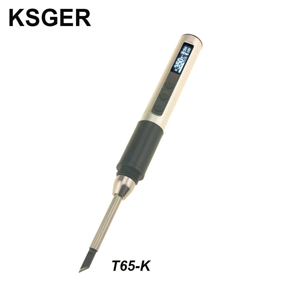 KSGER Mini T65 Soldering Iron Portable Repair DIY Tool OLED Screen 65W DC 9-20V Ceramic Heating Core Constant Temperature — view 4