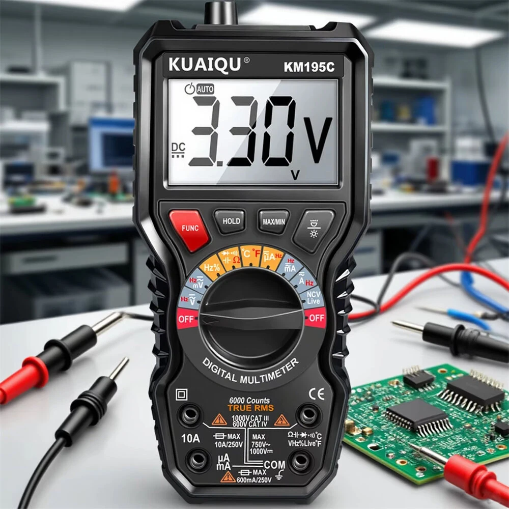 KUAIQU KM195C Digital Clamp Meter 6000 Counts True RMS AC DC Voltage Current Tester 1000V 10A Multimeter Auto Range NCV Continuity Diode Test — view 4