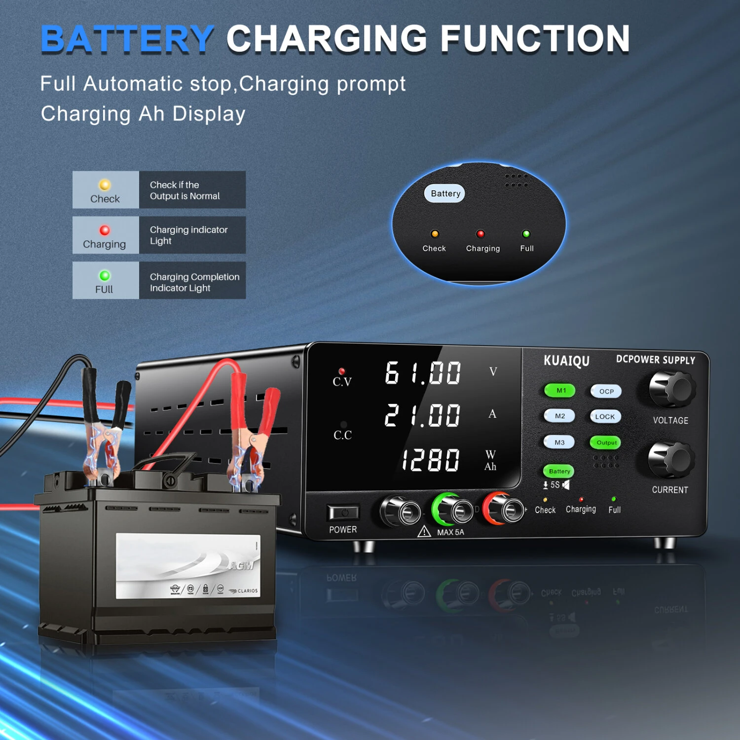 KUAIQU R-SPS-C High Power Battery Charger DC Power Supply R-SPS1530C 450W 600W 900W 1200W 0-60V 0-30A (Option) Adjustable Voltage Current Bench Power Supply OCP function — view 4