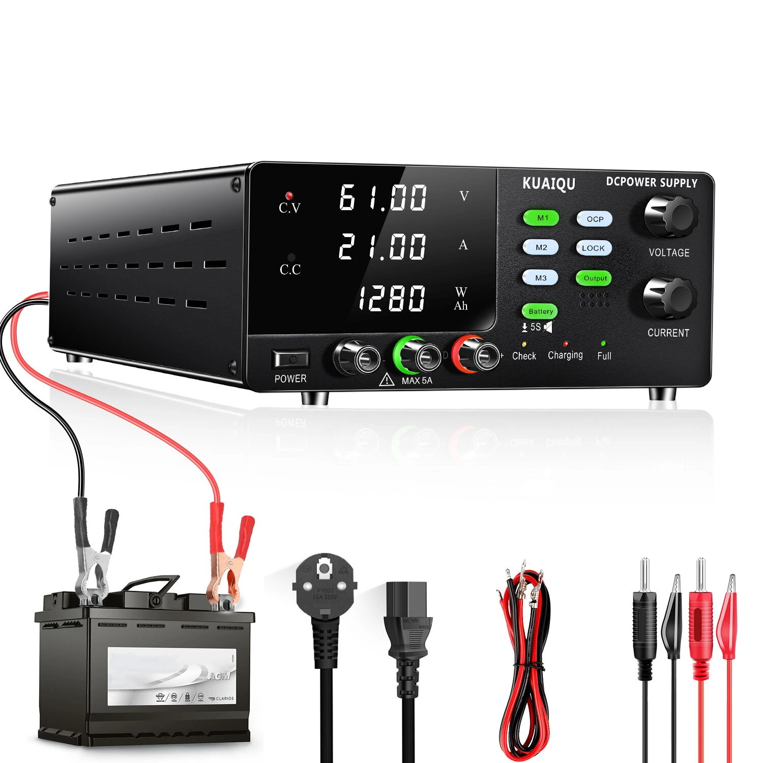 KUAIQU R-SPS-C High Power Battery Charger DC Power Supply R-SPS1530C 450W 600W 900W 1200W 0-60V 0-30A (Option) Adjustable Voltage Current Bench Power Supply OCP function — view 9