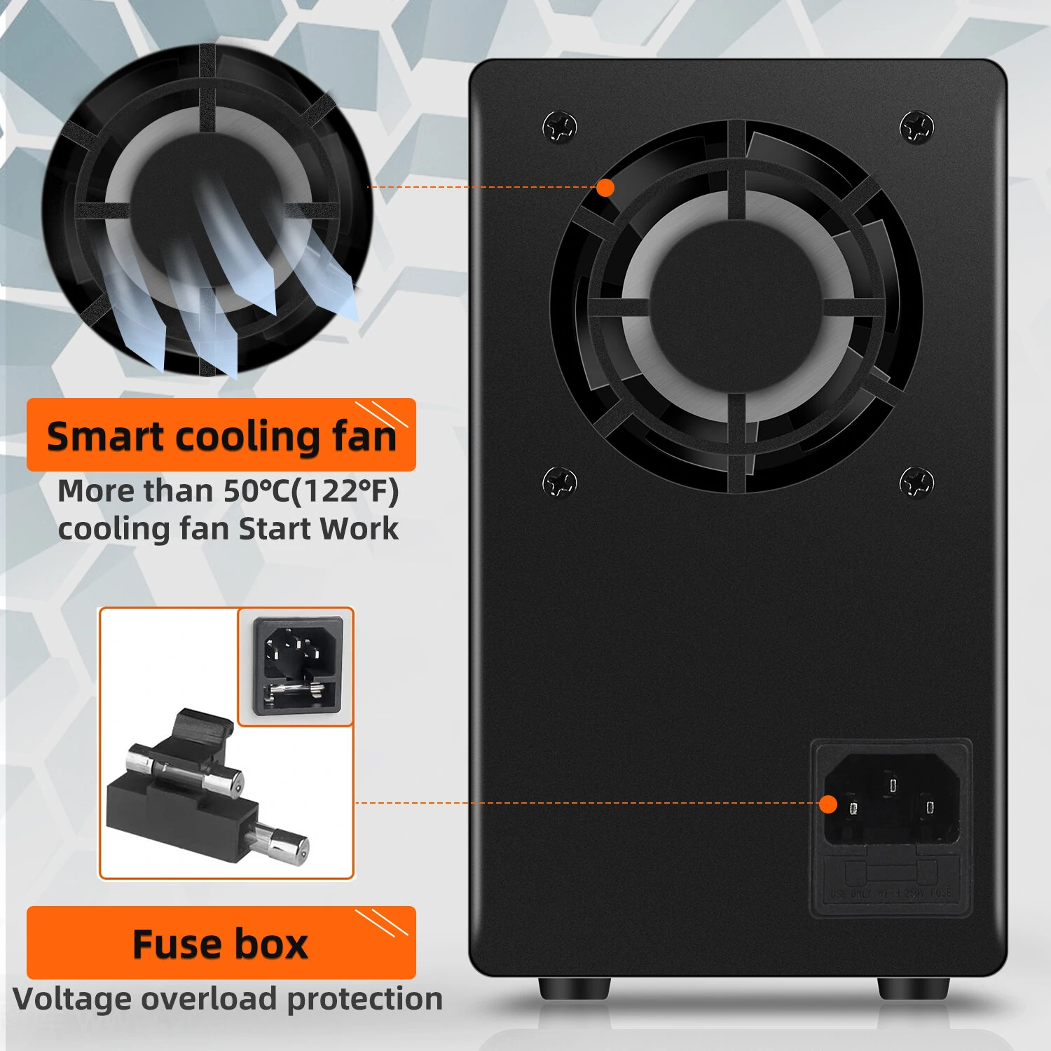 KUAIQU SPS-C Series Adjustable Voltage Power Supply Precision Control from 0-120V Voltage and 0-10A Current Superior Load Stability Detailed Digital Display Compact Design Ideal for Electronics Testing and Servicing — view 5