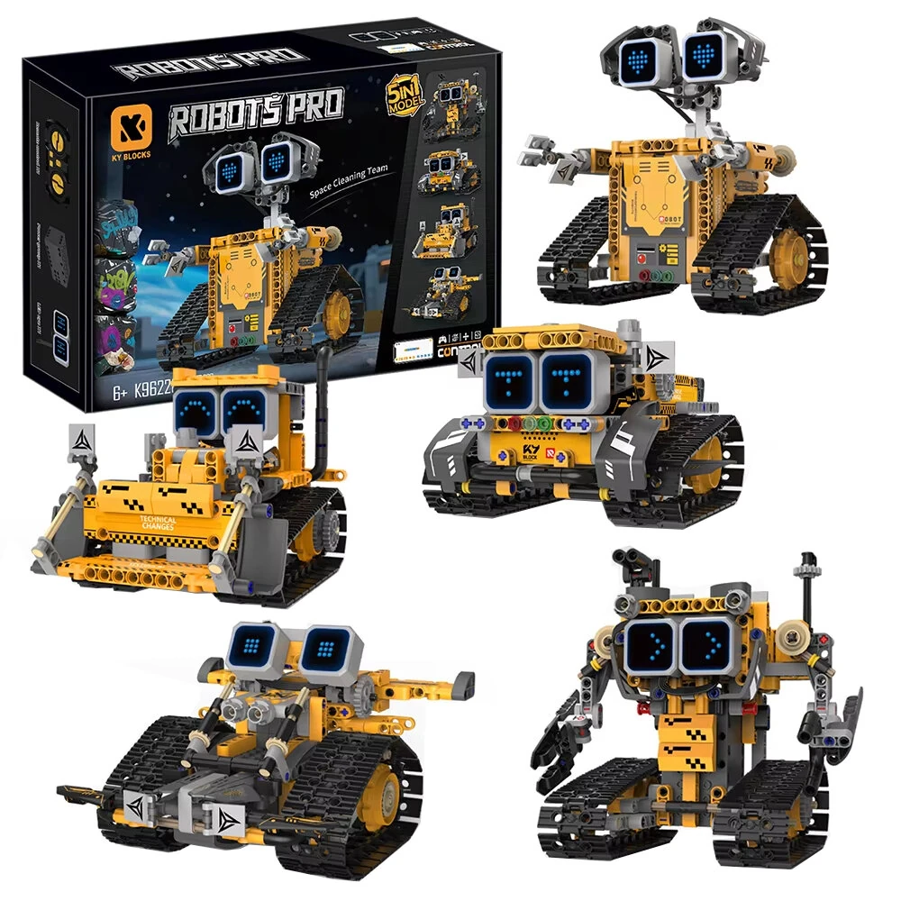 KY Blocks K96228 5-in-1 Robot Creative LED APP/RC Educational Programming Technical Toys Building Block Brick Assembly Kit Kids Christmas Gift — view 7