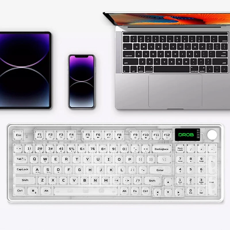 L2 Tri-Mode Wireless AI Keyboard with Multifunctional Knob RGB Backlit 2000mAh 94 Keys Office Mute Keyboards — view 5
