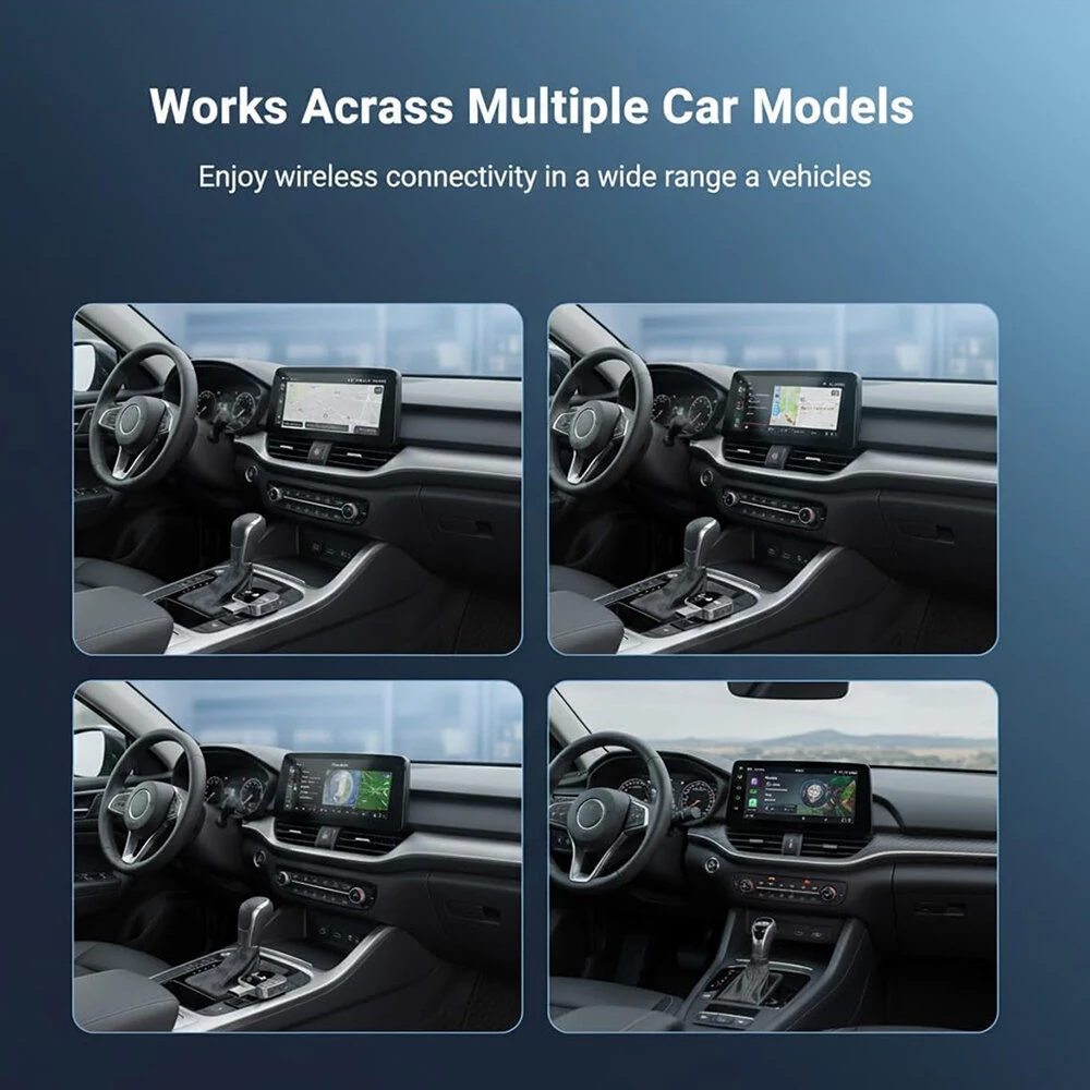LAESD Q1AS 3 in 1 Car Wireless CarPlay/Android Auto/AirPIay Box Bluetooth 5.0 Plug and Play iP Screen Mirroring Wired to Wireless Carplay Adapter — view 7