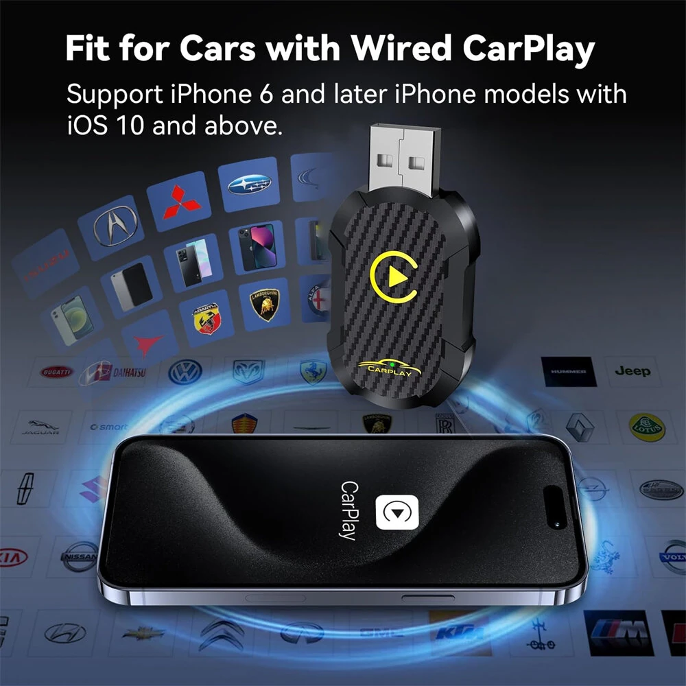 LAESD Q1N 2 in 1 Wireless CarPlay Android Auto Box Wired to Wireless Plug Play Converter Smart Box USB Dongle — view 5