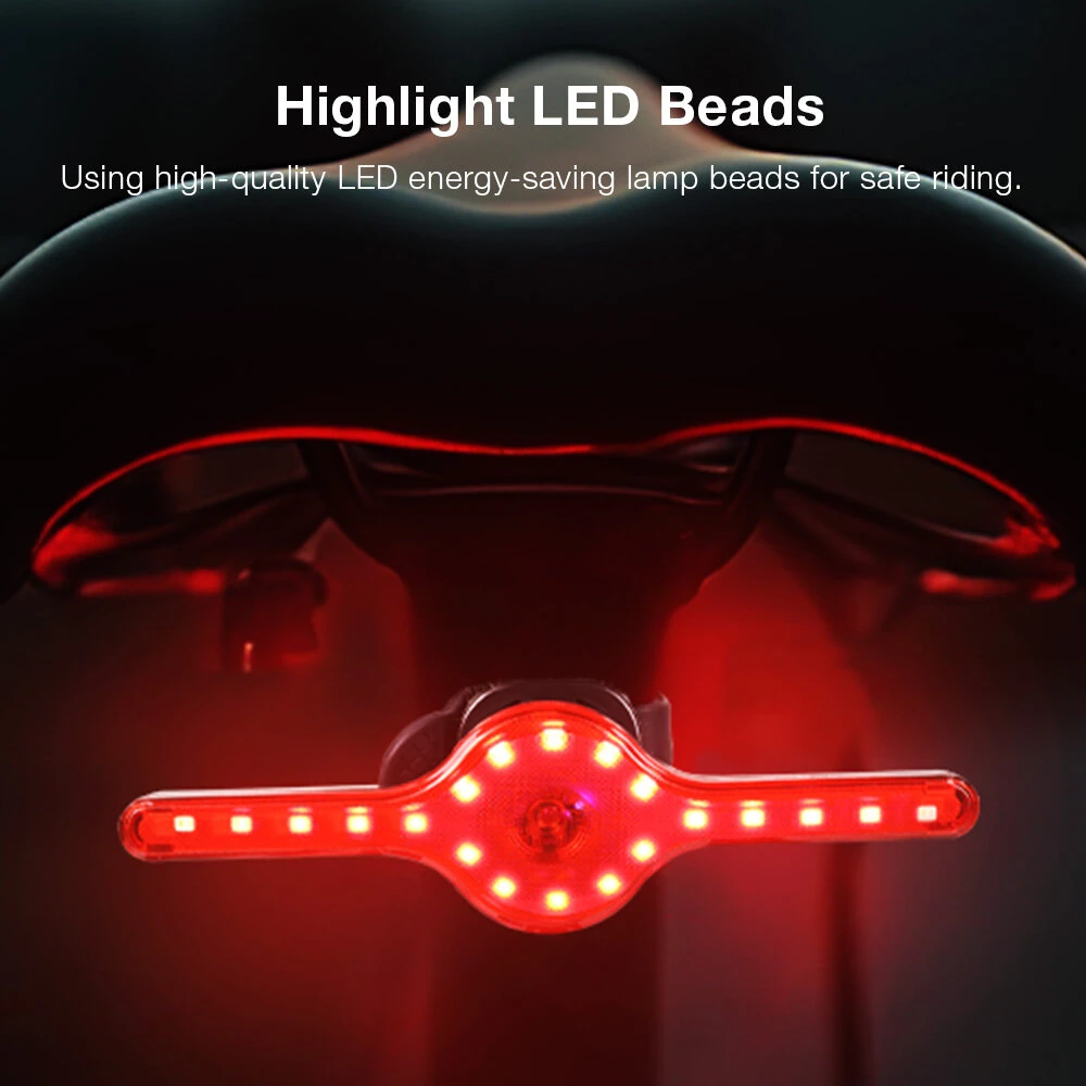 LAOTIE X8 Wireless Remote Bike Turn Taillight 400mAh Battery 7 Light Modes Type-C Rechargeable IPX5 Waterproof Smart Brake Sensing Loud Warning Bicycle Rear Light for Night Safe Cycling — view 3
