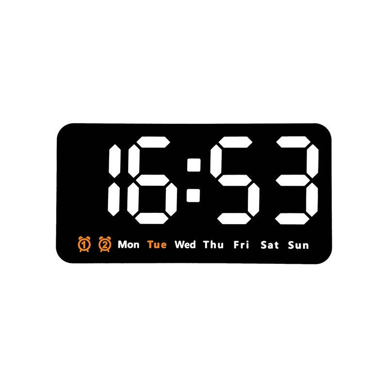 Large Display Led Digital Wall Clock Brightness Adjustable Voice Control Display Temperature Desktop Alarm Clock — view 6
