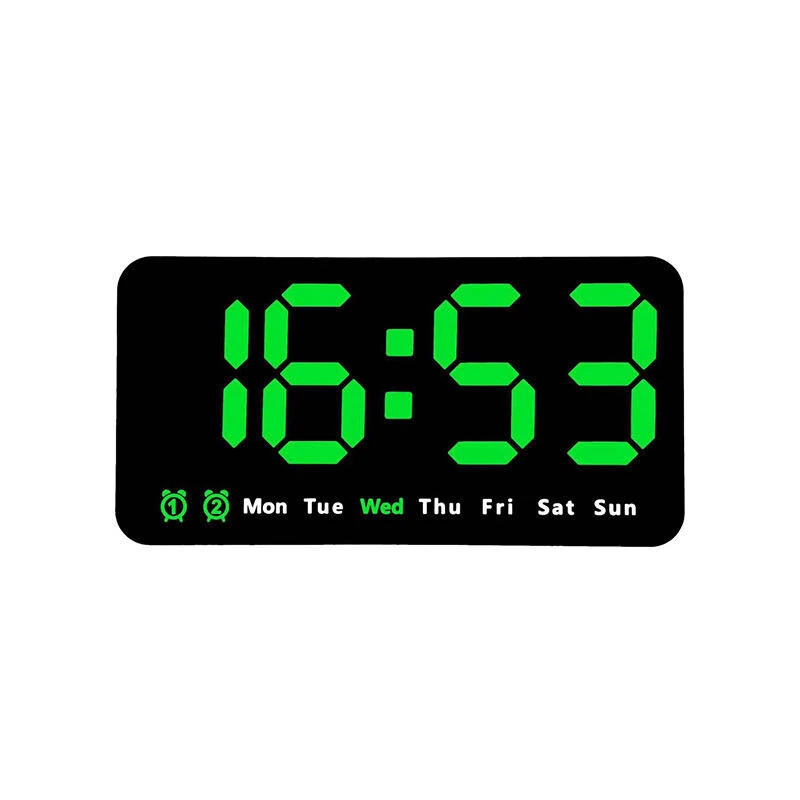 Large Display Led Digital Wall Clock Brightness Adjustable Voice Control Display Temperature Desktop Alarm Clock — view 7