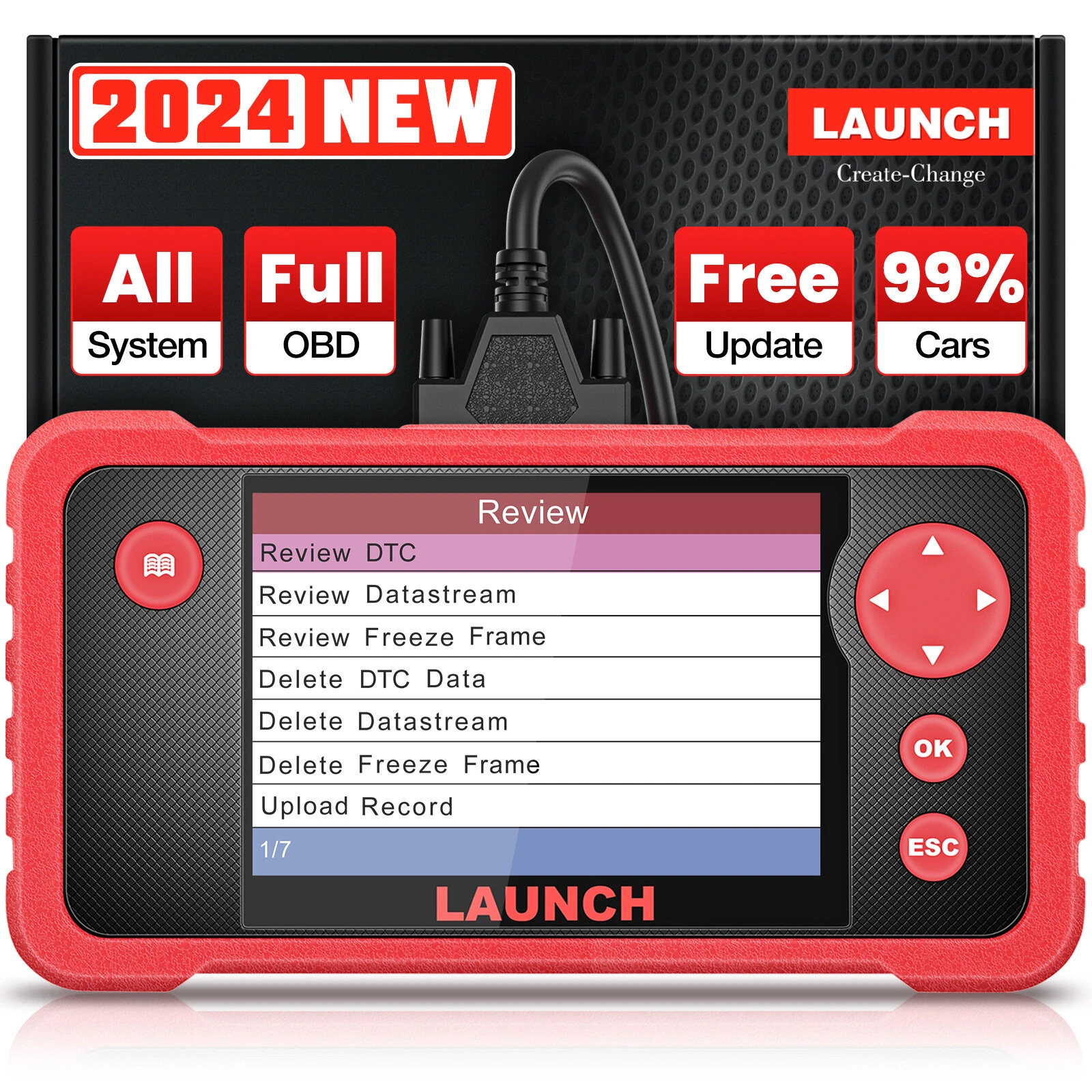 LAUNCH OBD2 Scanner CRP123 Elite  Model Engine/ABS/SRS/Transmission Diagnostic Scan Tool SRS Airbag Code Reader Lifetime Free Update — view 2