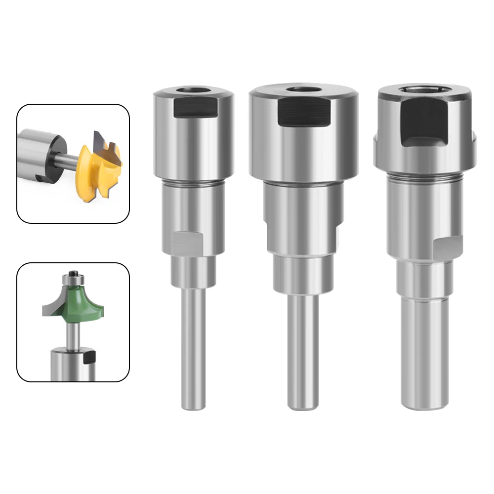 Lavie 1/4 Inch 1/2 Inch 6mm 8mm 12mm Router Collet Extension Chuck Adapter Milling Cutter Chuck Extender Rod Woodworking Milling Bits Rod Holder