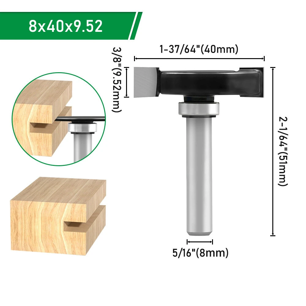 LAVIE 8mm Shank T-Slot Router Bit YG8 Tungsten Steel Multiple Sizes Woodworking Grooving Cutting Tool MDF Plywood Hardwood — view 7