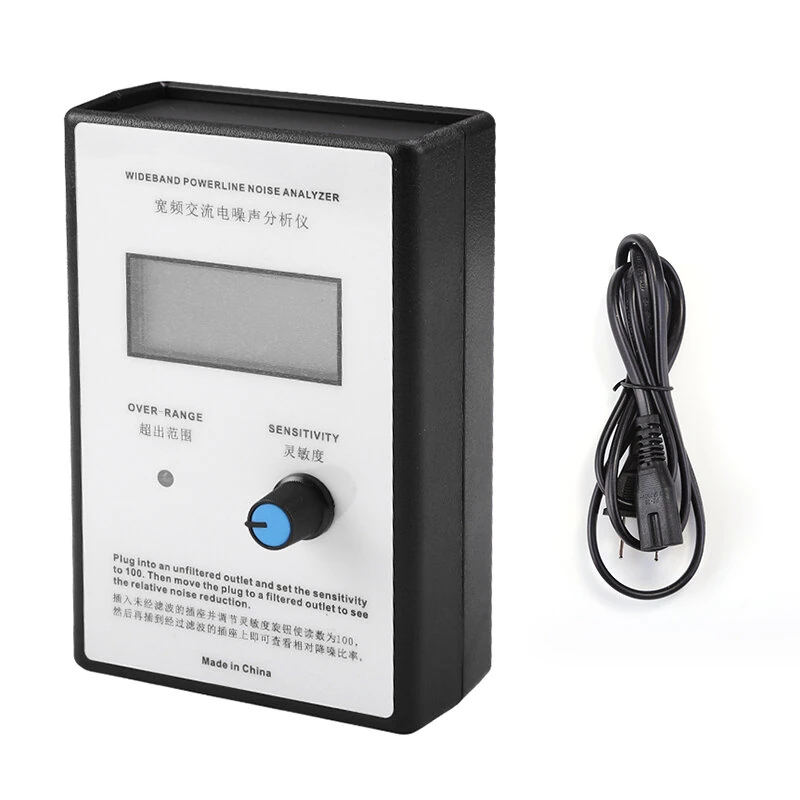 LCD Digital Display Wide-Range AC Power Supply Noise Tester Mains Ripple Meter EMI Meter 300kHz-700kHz Portable Power Quality Analysis Tool