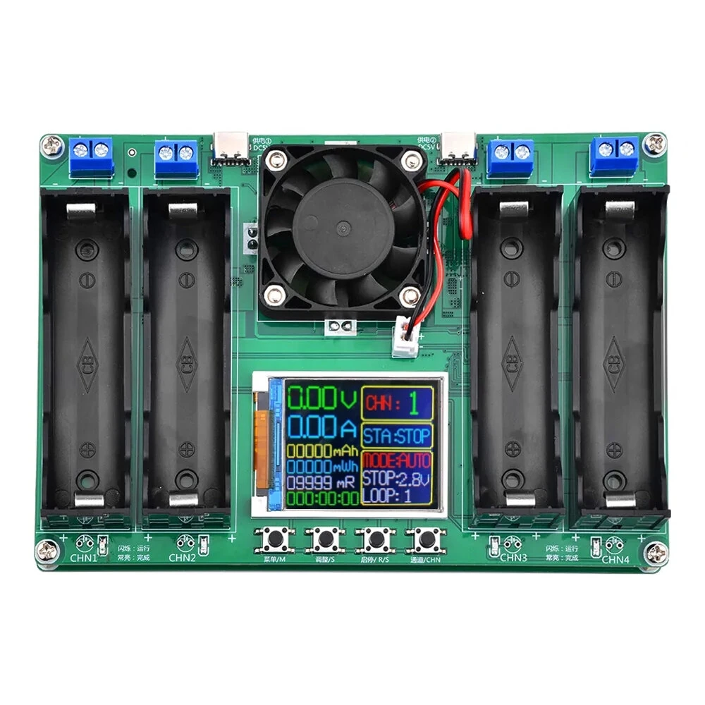 LCD Display 18650 Lithium Battery Digital Measurement Lithium Battery Power Testing Module 4 Channels Battery Capacity Tester DC 5V