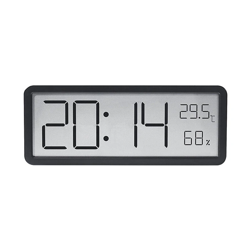 LCD Screen Digital Wall Clock Time Temperature Humidity Time Display Electronic Clock Desktop Digital Clock Battery Powered — view 8