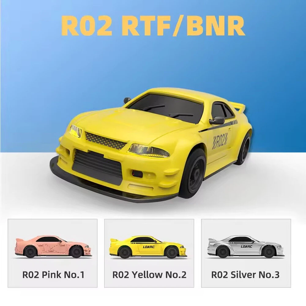 LDARC R02 1/64 2.4G RWD Drift RC Car Mini Race LED Light Radio Control High-Speed Motor On-Road Racing Vehicle Model Boys Gifts 60 Minutes Playing Time Toys — view 4