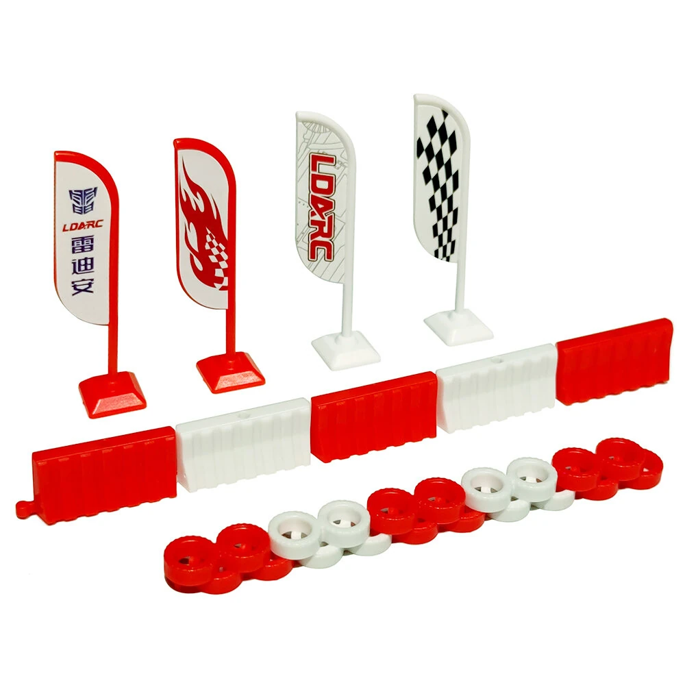 LDARC X43 V64 1/43 1/64 1/72 Mini Drift RC Car Parts Road Cone Indicator Street Sign Decoration Set Vehicles Models Spare Accessories SK177 — view 3