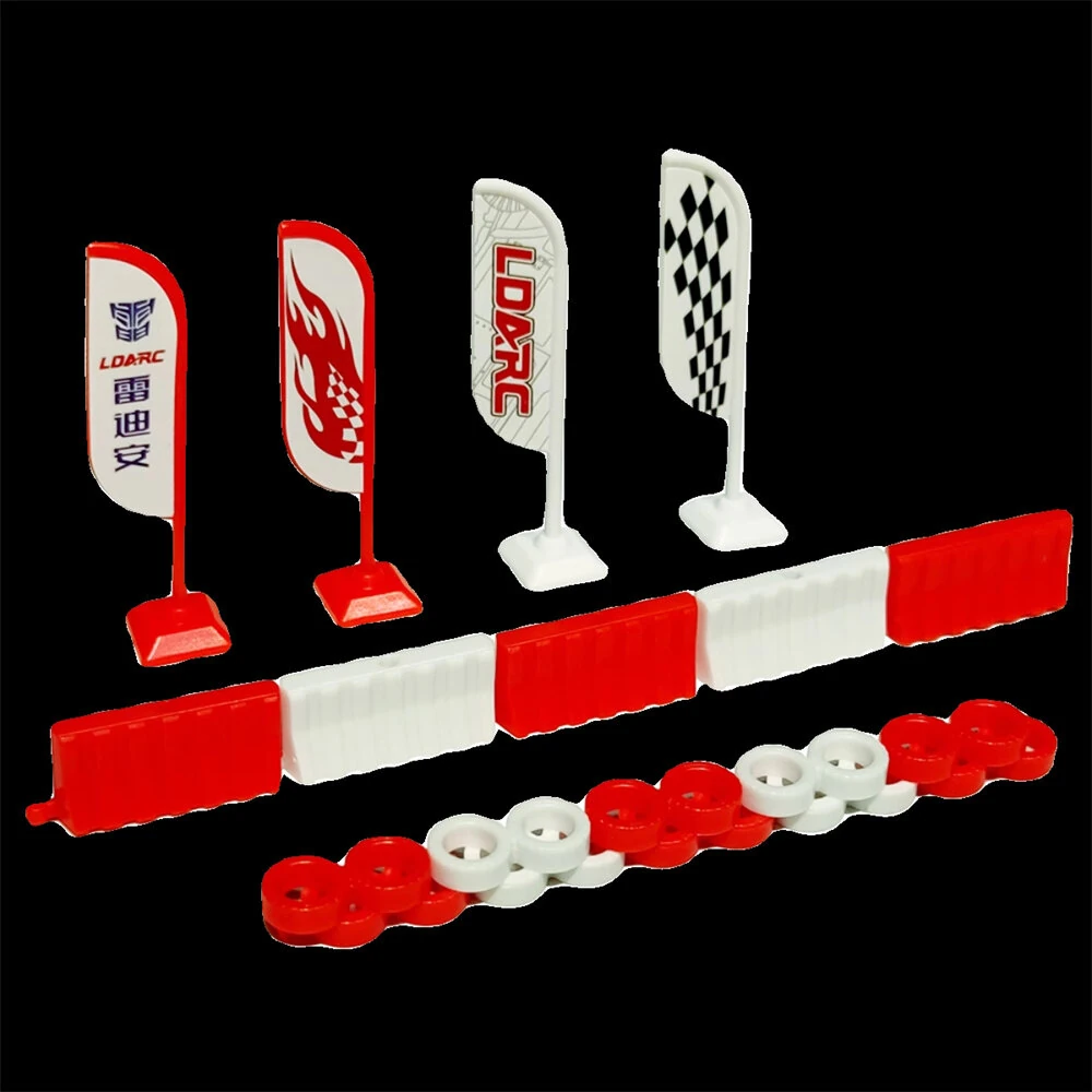 LDARC X43 V64 1/43 1/64 1/72 Mini Drift RC Car Parts Road Cone Indicator Street Sign Decoration Set Vehicles Models Spare Accessories SK177 — view 4