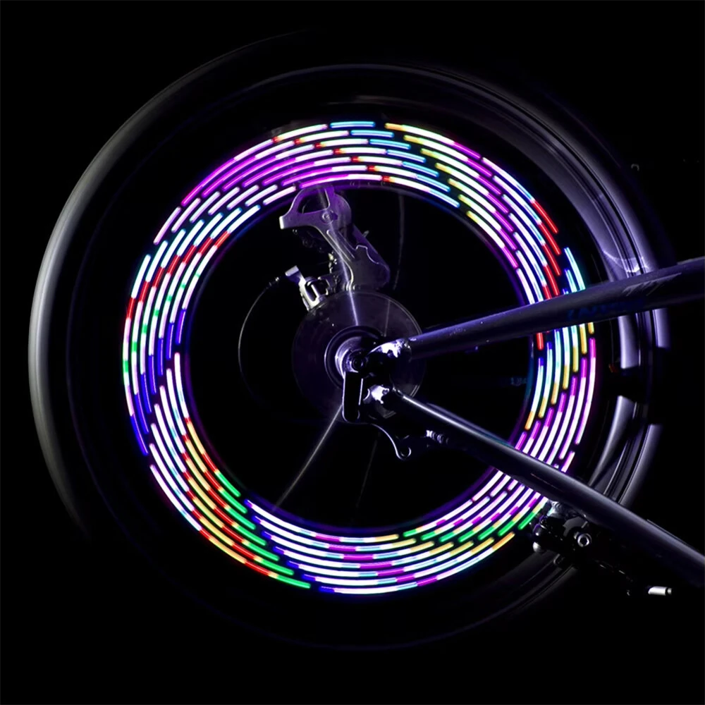LEADBIKE 14 RGB DIY LED Bike Wheel Light Rechargeable Bicycle Warning Lights Waterproof LED Neon Bike Tyre Light for Cycling — view 10