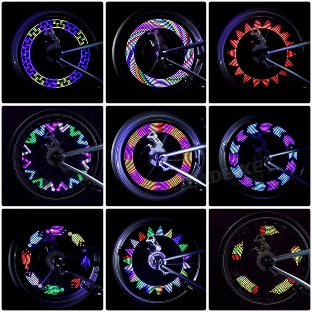 LEADBIKE 14 RGB DIY LED Bike Wheel Light Rechargeable Bicycle Warning Lights Waterproof LED Neon Bike Tyre Light for Cycling — view 4