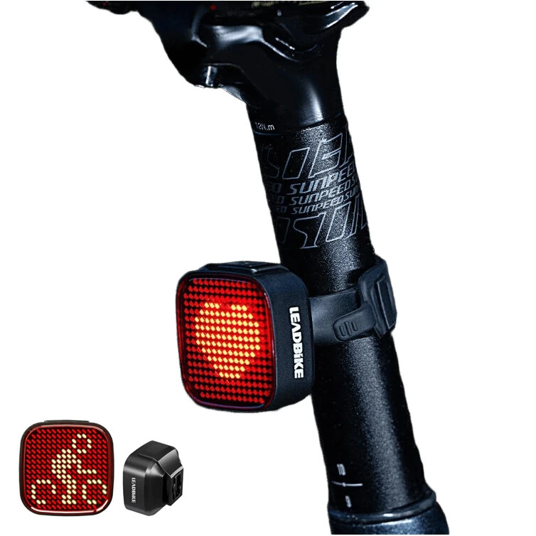 Leadbike DIY Synchronous Smart Taillight 244 Pixels Mobile App Pattern Edit Brake Sensing Dual Mount Type-C Rechargeable Bicycle Rear Light for Cycling Fun — LEADBIKE