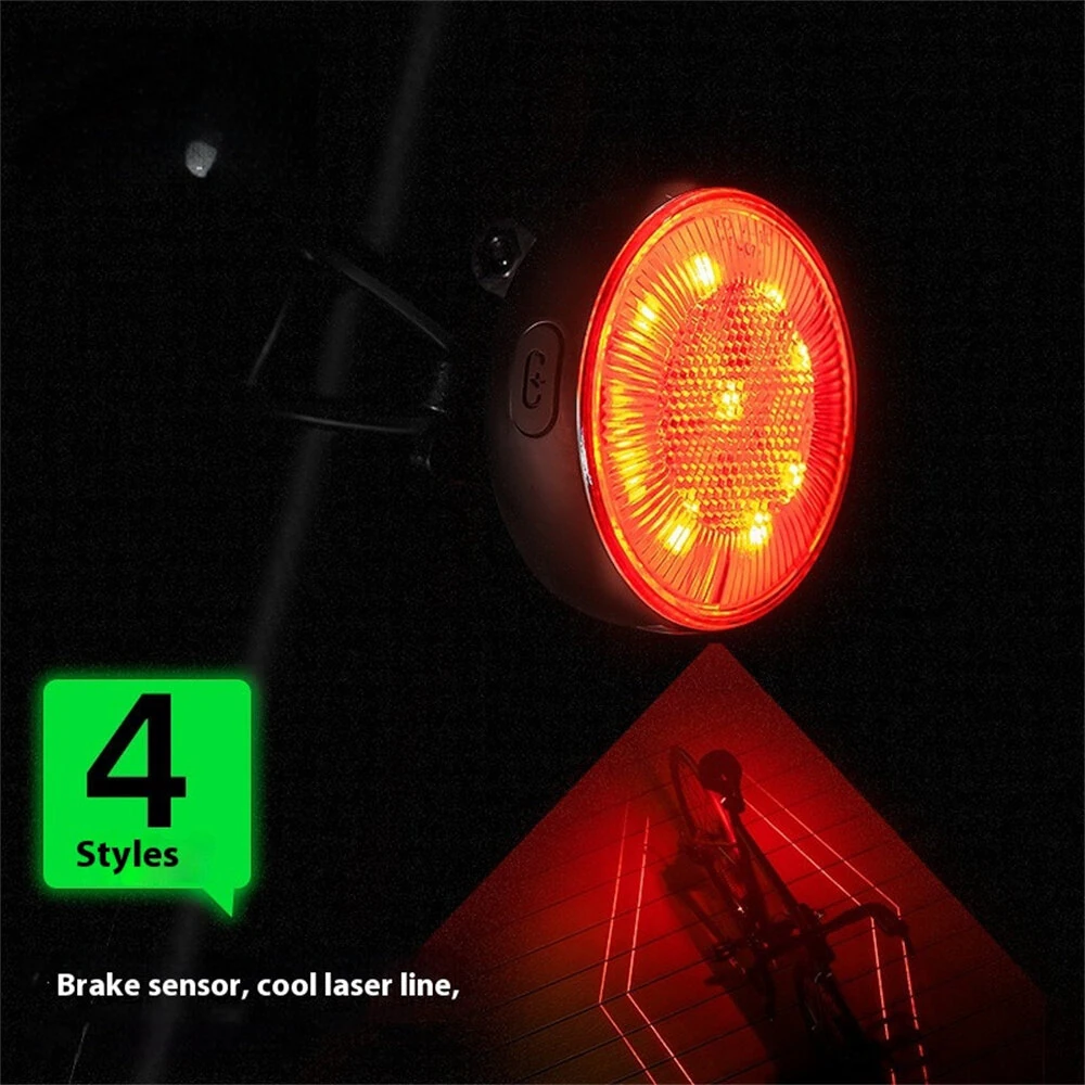 LEADBIKE LD93-LS Smart Brake Sensor Laser Bike Taillight 180° Large Floodlight 500mAh Battery 5 Light Modes Type-C Rechargeable IPX5 Waterproof Wear-resistant Bicycle Rear Light for Night Cycling — view 4