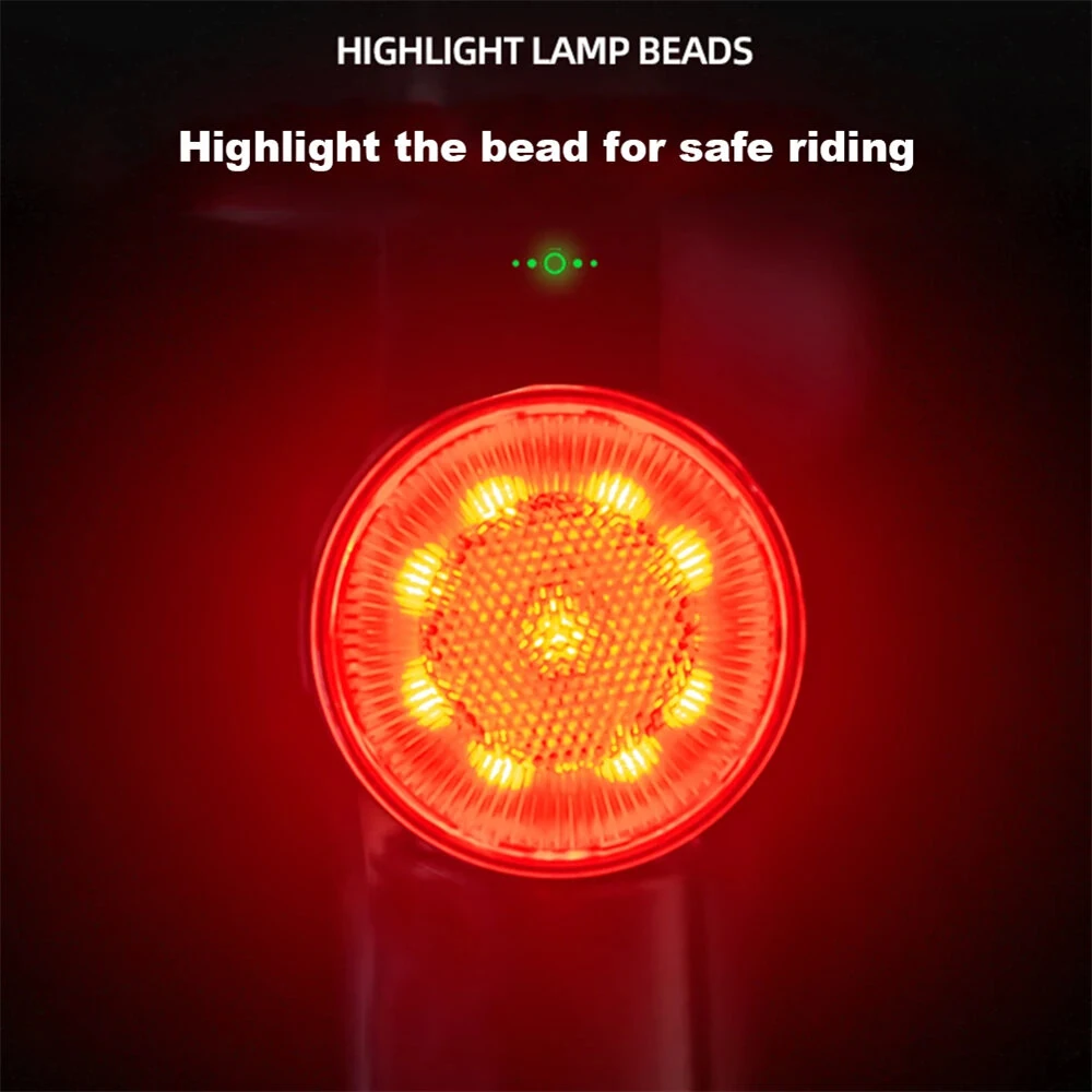 LEADBIKE LD93-LS Smart Brake Sensor Laser Bike Taillight 180° Large Floodlight 500mAh Battery 5 Light Modes Type-C Rechargeable IPX5 Waterproof Wear-resistant Bicycle Rear Light for Night Cycling — view 7