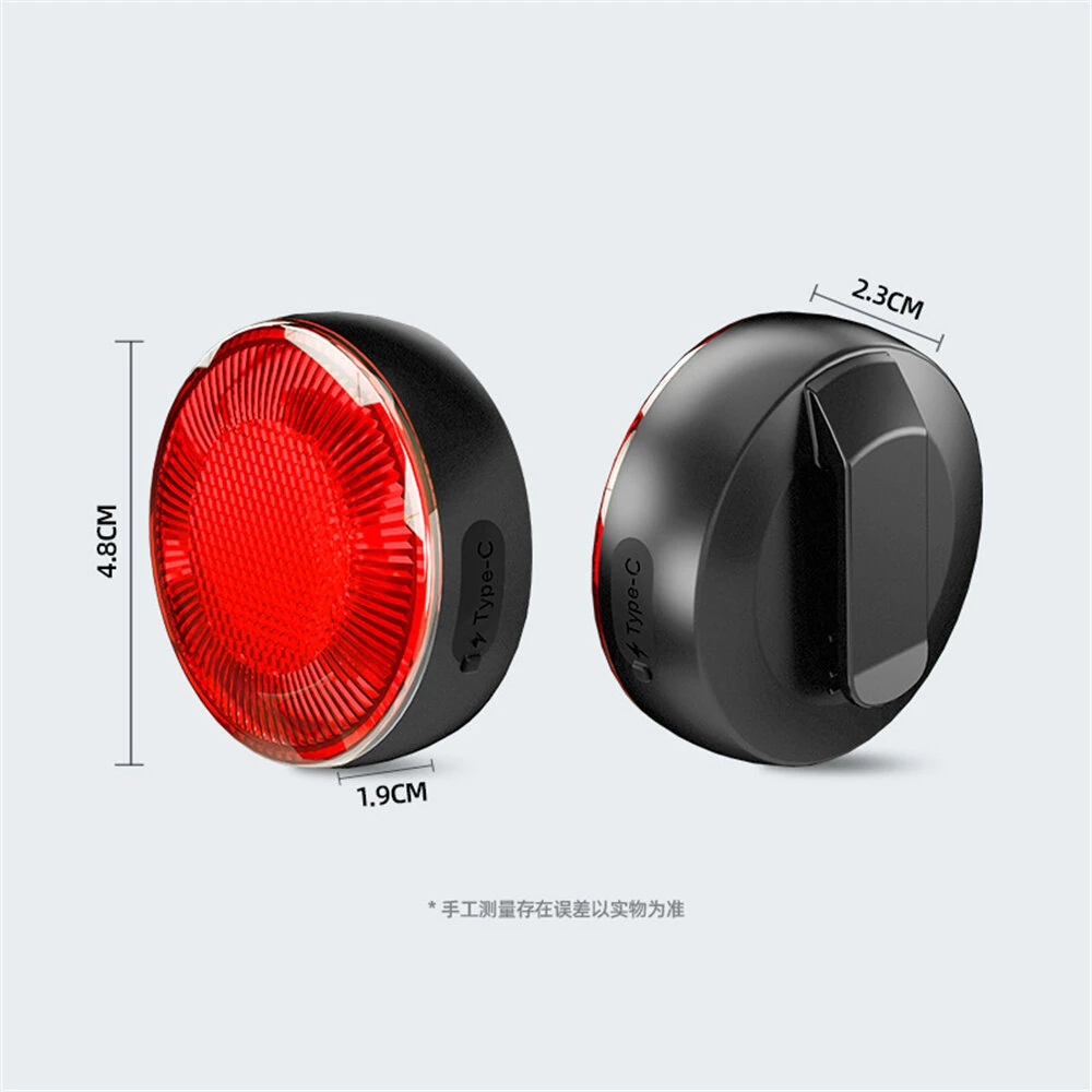LEADBIKE LD93-LS Smart Brake Sensor Laser Bike Taillight 180° Large Floodlight 500mAh Battery 5 Light Modes Type-C Rechargeable IPX5 Waterproof Wear-resistant Bicycle Rear Light for Night Cycling — view 9