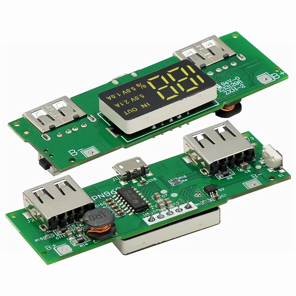 LED Display Dual USB 5V 2.4A Micro Type-C USB Mobile Power Bank 18650 Charging Module Lithium Battery Charger Board Circuit Protection — view 5