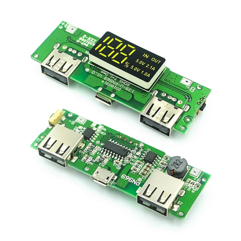 LED Display Dual USB 5V 2.4A Micro Type-C USB Mobile Power Bank 18650 Charging Module Lithium Battery Charger Board Circuit Protection — view 6