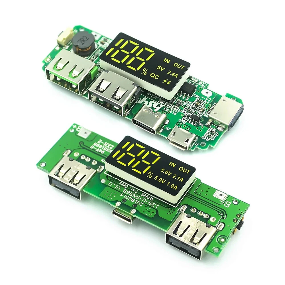 LED Display Dual USB 5V 2.4A Micro Type-C USB Mobile Power Bank 18650 Charging Module Lithium Battery Charger Board Circuit Protection — view 7