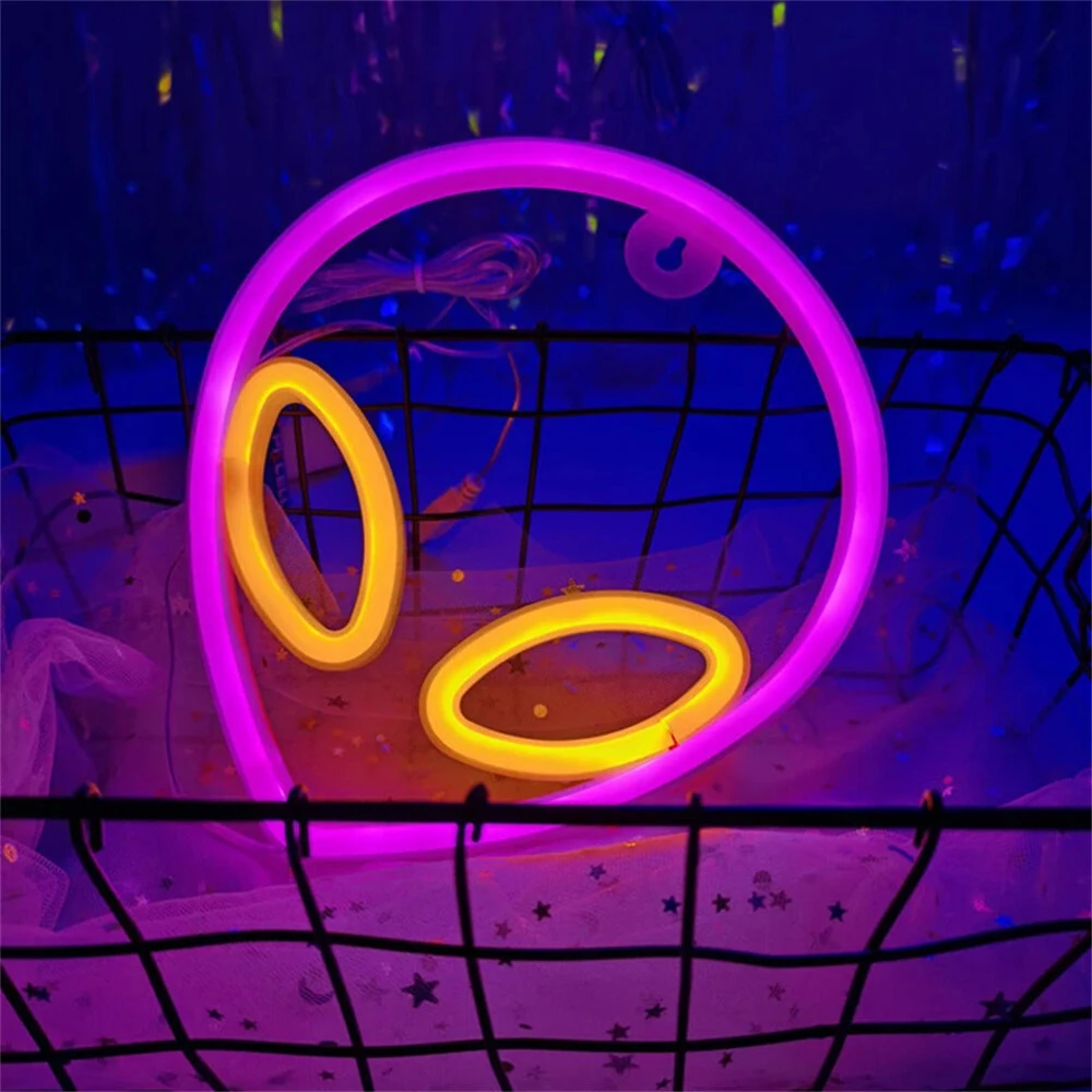 LED Halloween Neon Signs Atmosphere Lamp IP42 Waterproof 22x19.5cm Blue Pink Yellow Decor for Home Office Shop — view 3