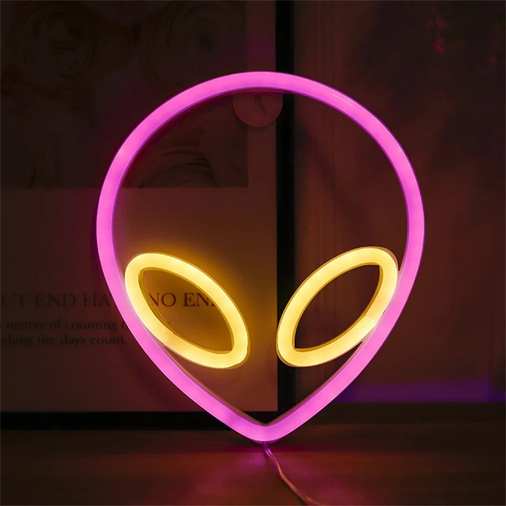 LED Halloween Neon Signs Atmosphere Lamp IP42 Waterproof 22x19.5cm Blue Pink Yellow Decor for Home Office Shop — view 5