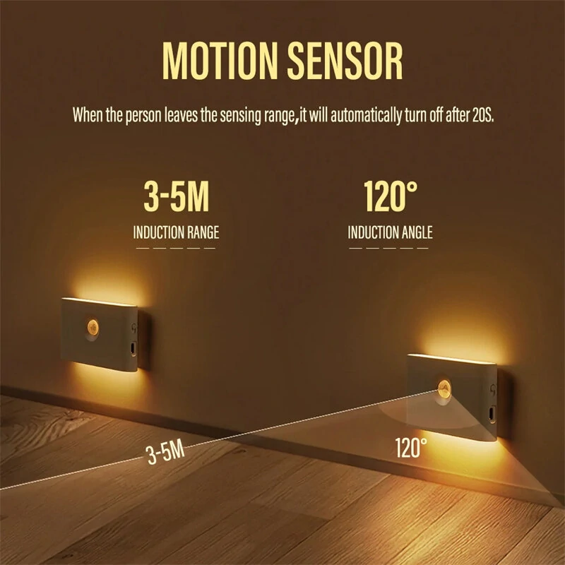 LED Induction Night Light Wireless USB Charging Human Body Induction Wall Light Bedroom Corridor Cabinet Bathroom Night Light — view 7