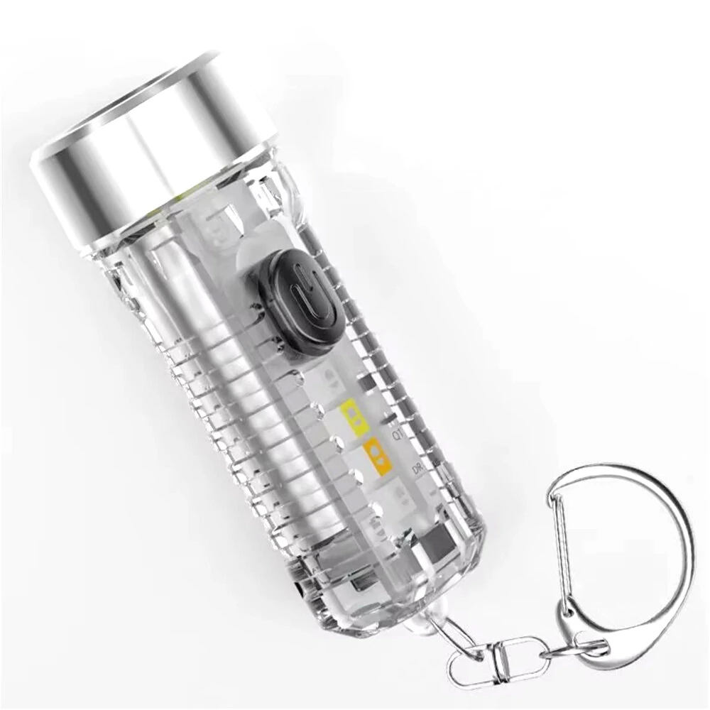 LED Mini Keychain Flashlight Portable Keyring Pocket Torches Type-C USB Charging for Outdoor Camping Hiking Emergency Lighting — Pricio