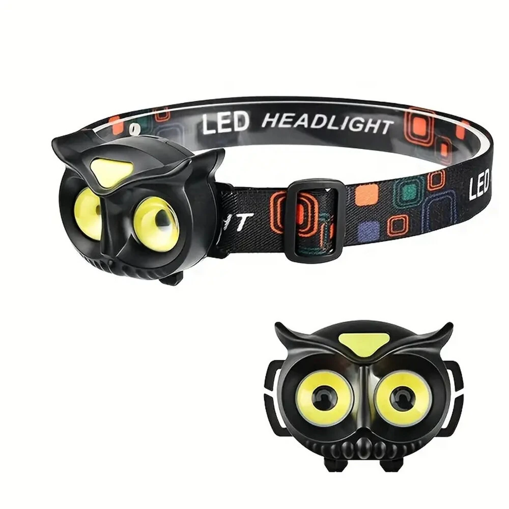 LED Mini Strong Light Owl Headlight Portable Outdoor Exploration Camping Fishing COB Head Lamp — image 1